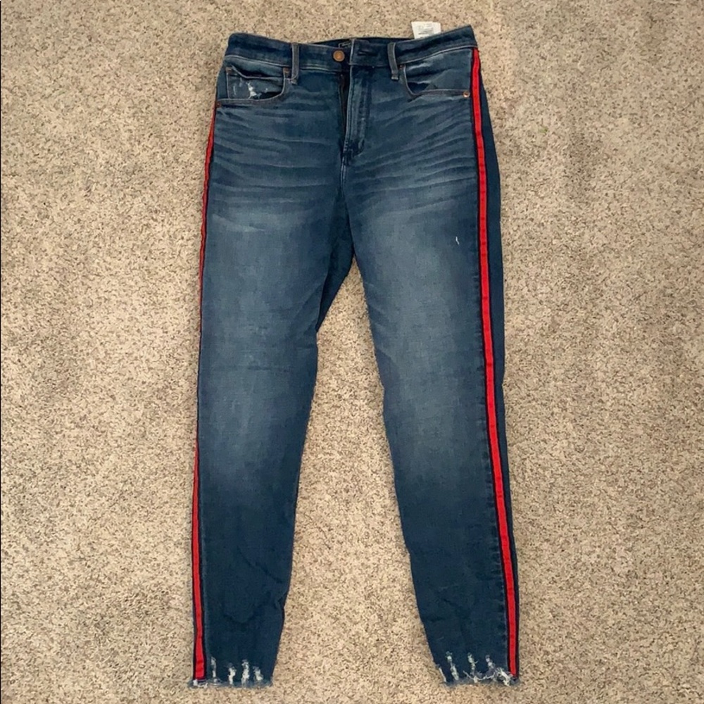 Women’s Abercrombie Jeans with Red Stripe